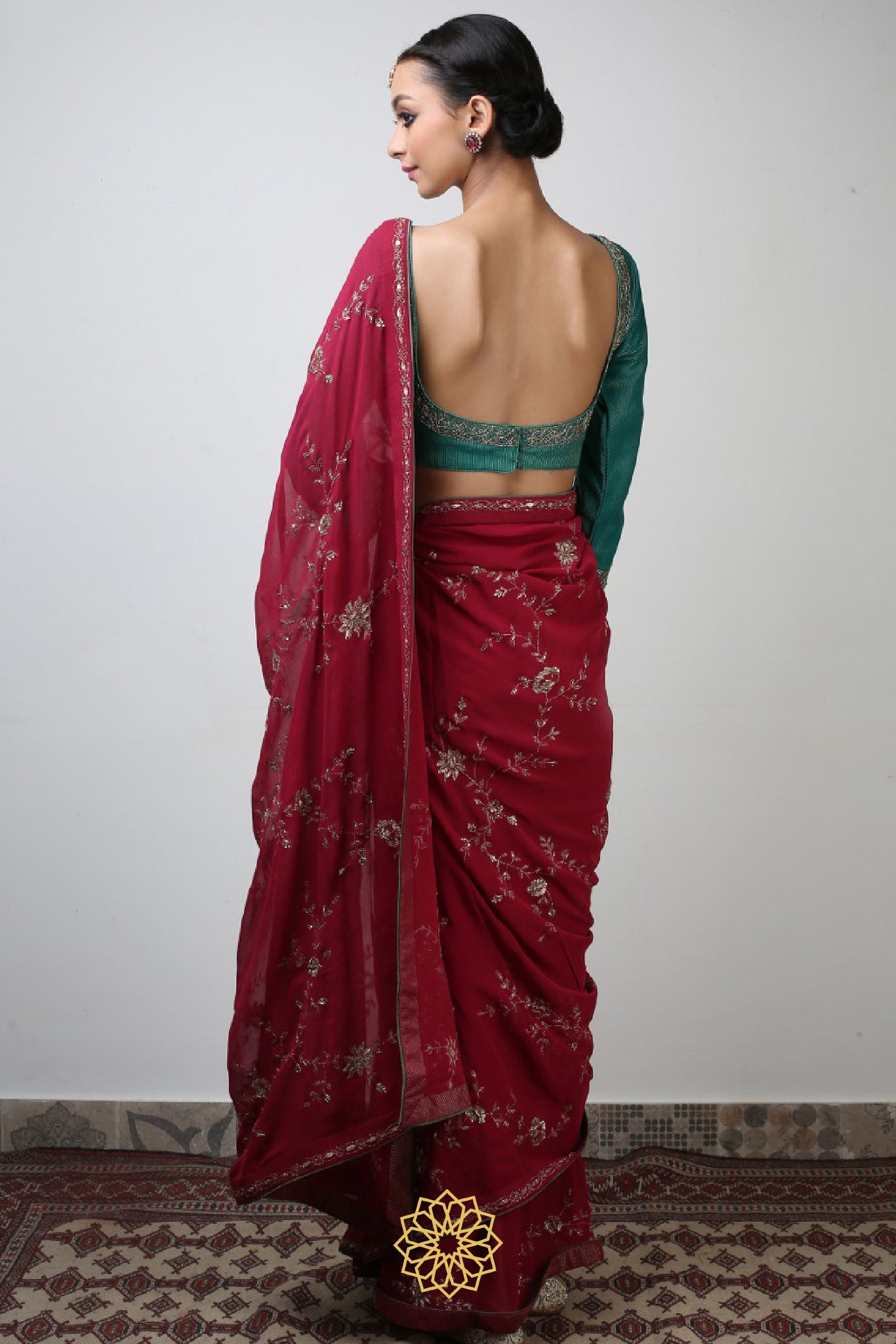 RUBI EMBROIDERED CHIFFON SAREE