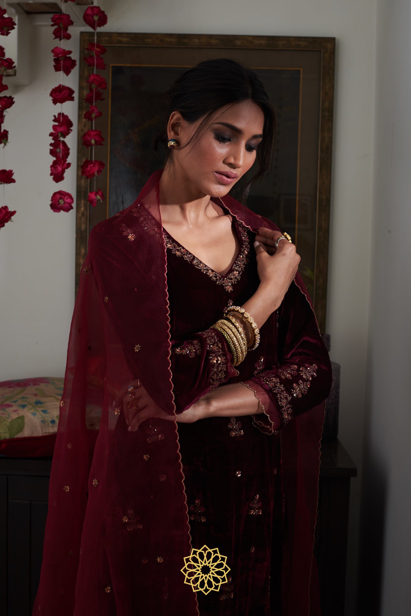 RUBY VELVET KURTA SET