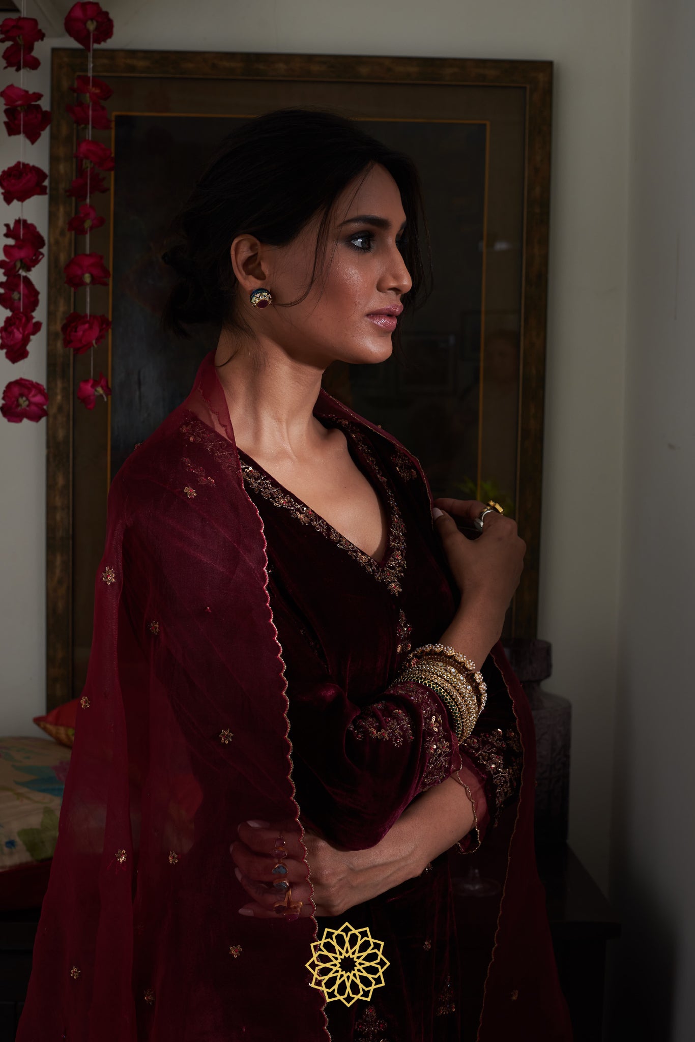 RUBY VELVET KURTA SET