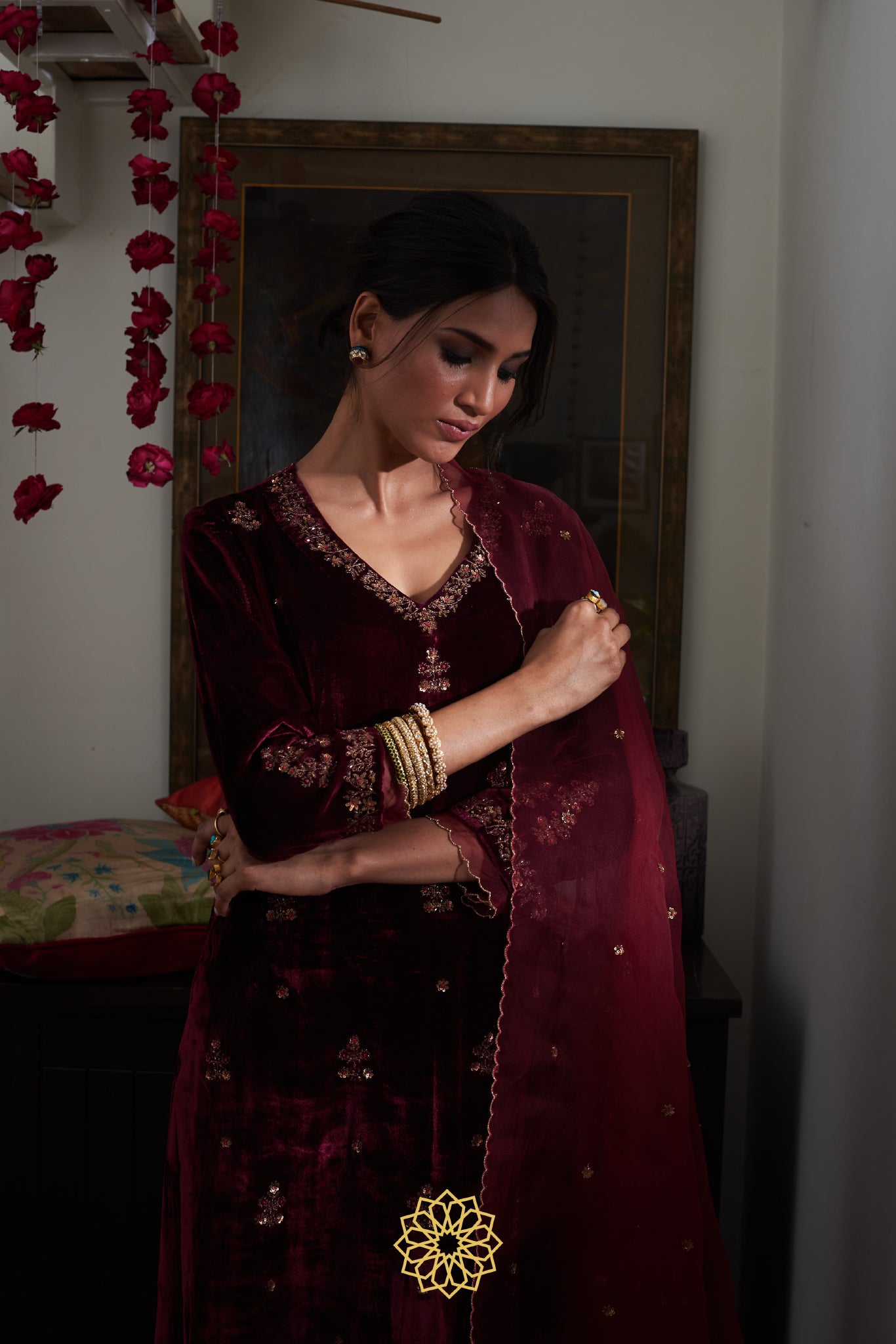 RUBY VELVET KURTA SET