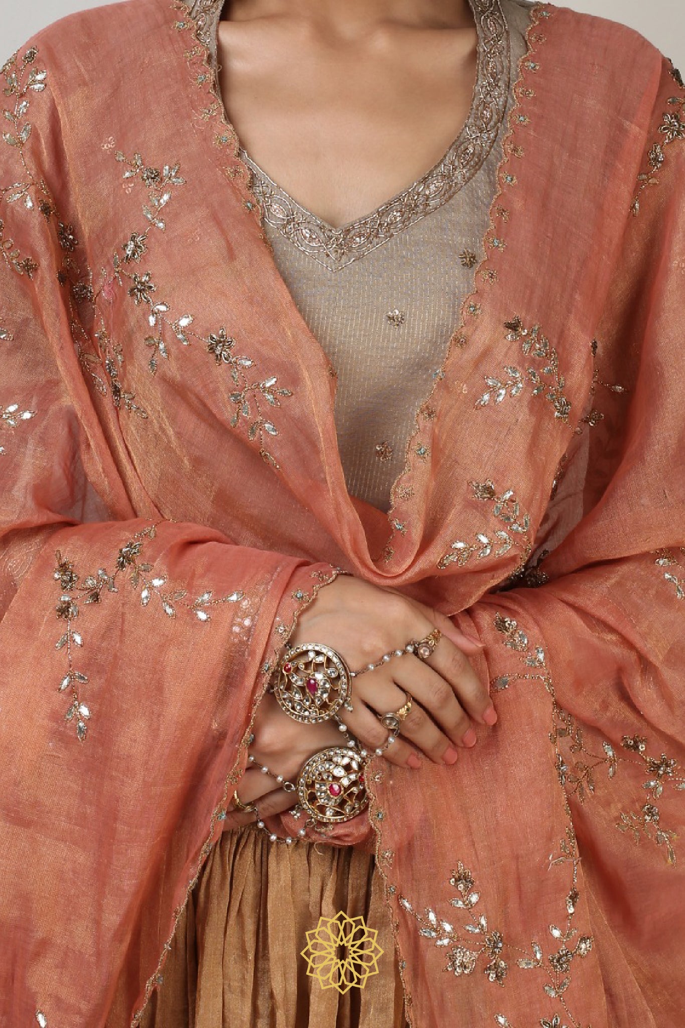 RYSA BANARASI EMBROIDERED LEHENGA