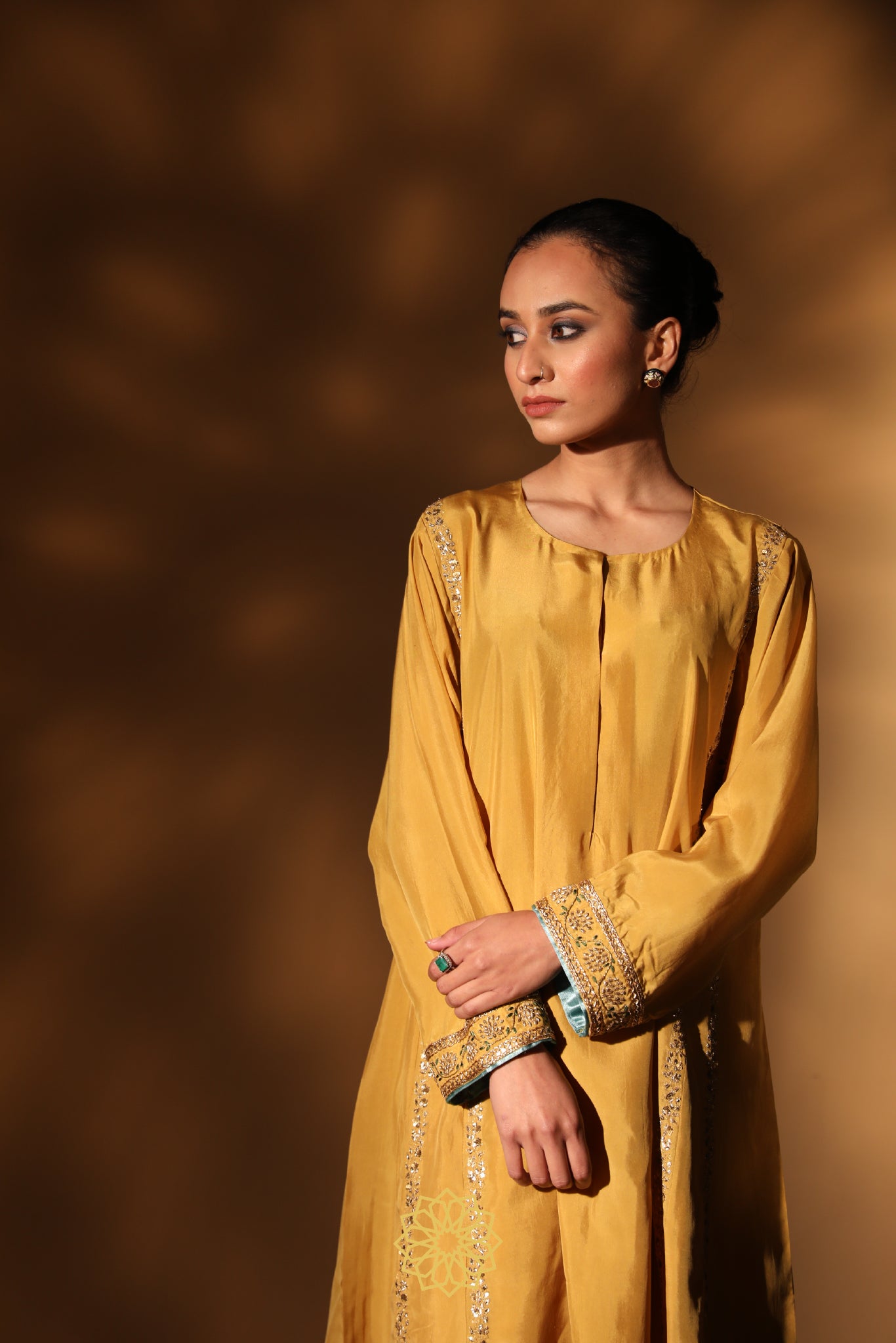 SAIE EMBROIDERED SILK KURTA SET