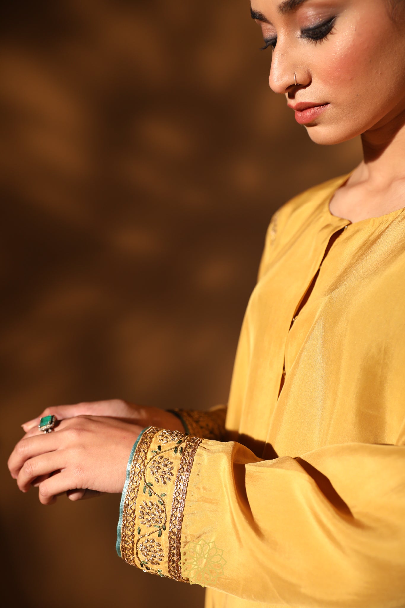 SAIE EMBROIDERED SILK KURTA SET