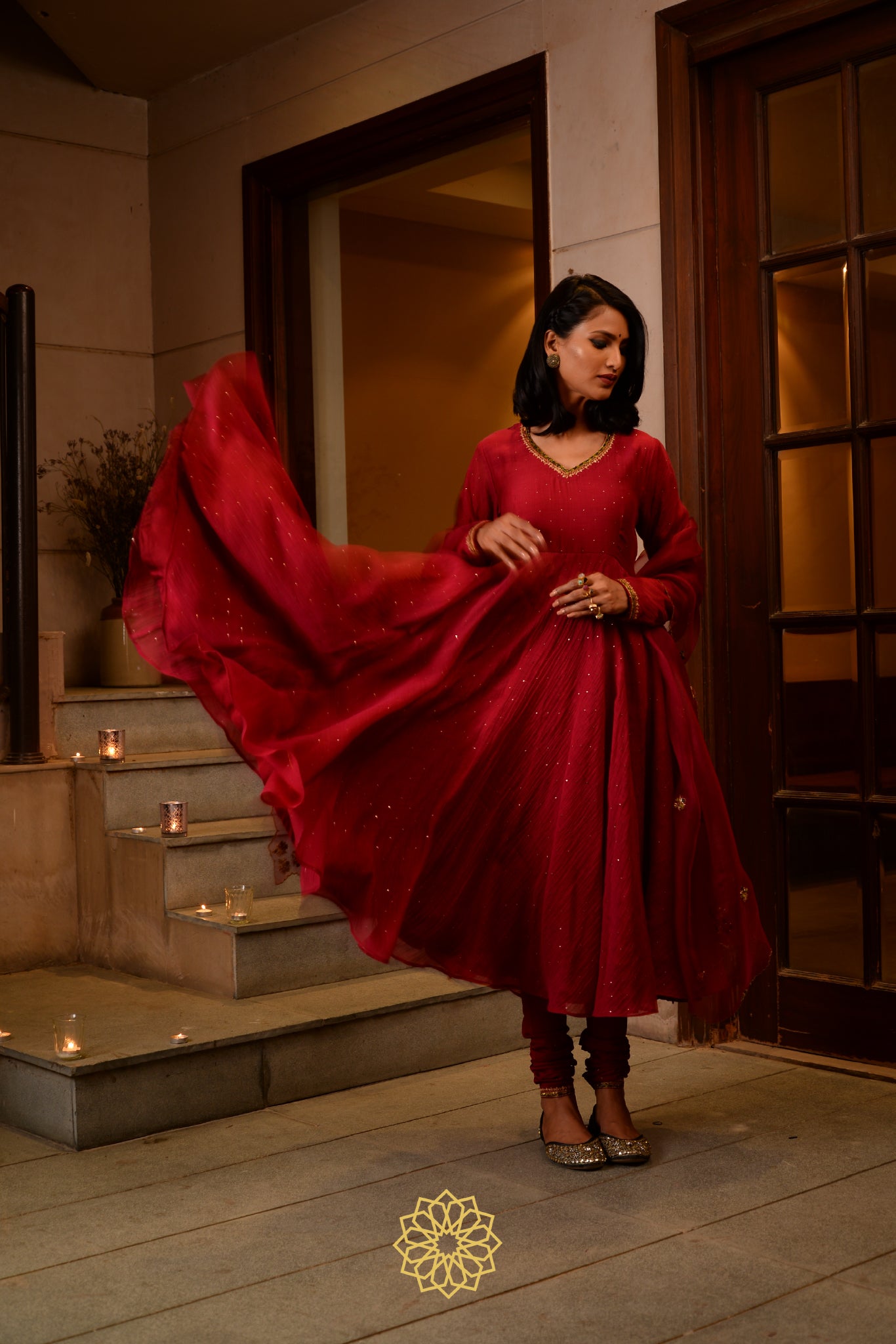 SCARLET CHANDERI KURTA SET