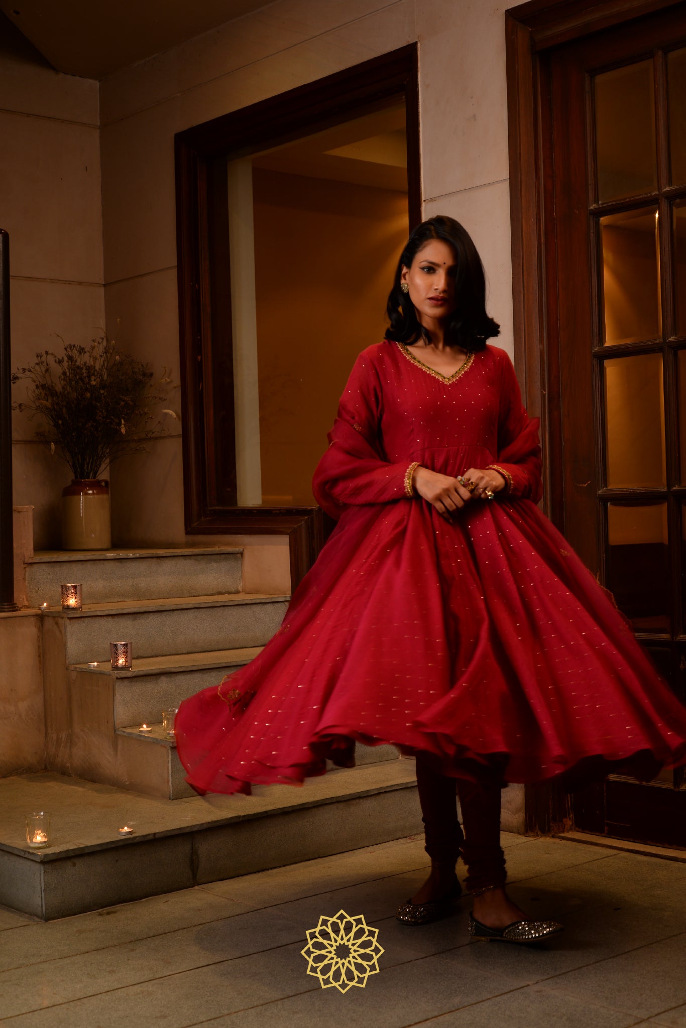 SCARLET CHANDERI KURTA SET