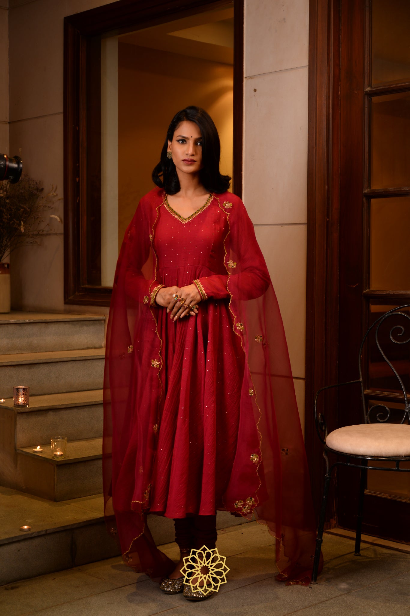 SCARLET CHANDERI KURTA SET