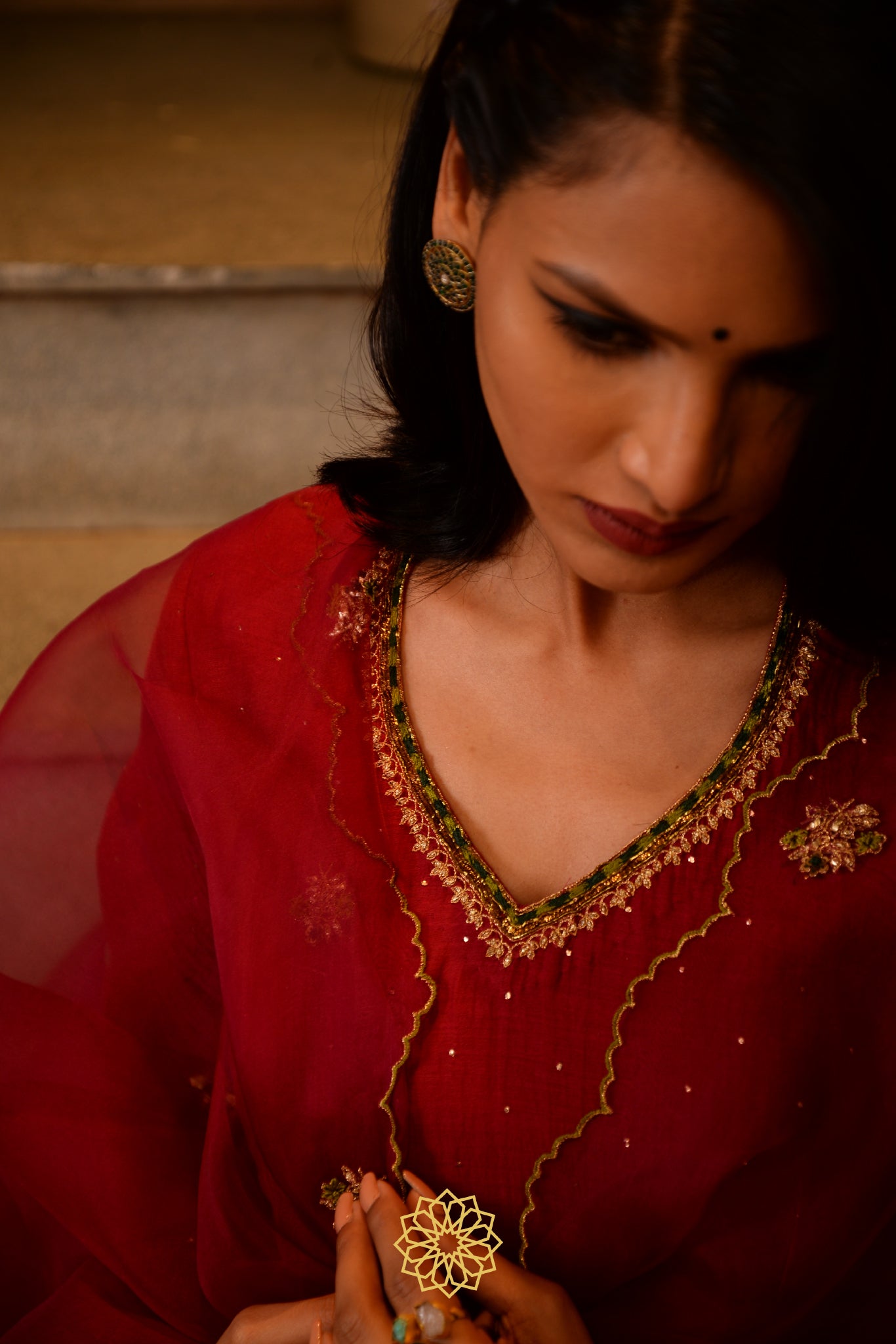 SCARLET CHANDERI KURTA SET