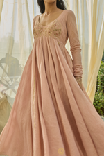 Load image into Gallery viewer, NIYAZ - Soft Pink Tissue Chanderi Anarkali, Tonal Gota Sharara with Organza Silk Dupatta
