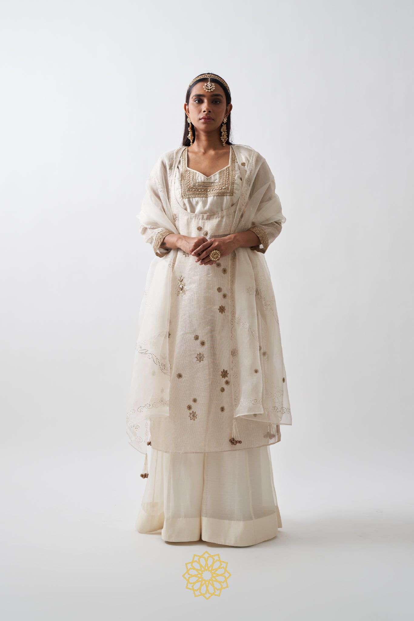 TARINI OFF WHITE KALIDAR SHARARA