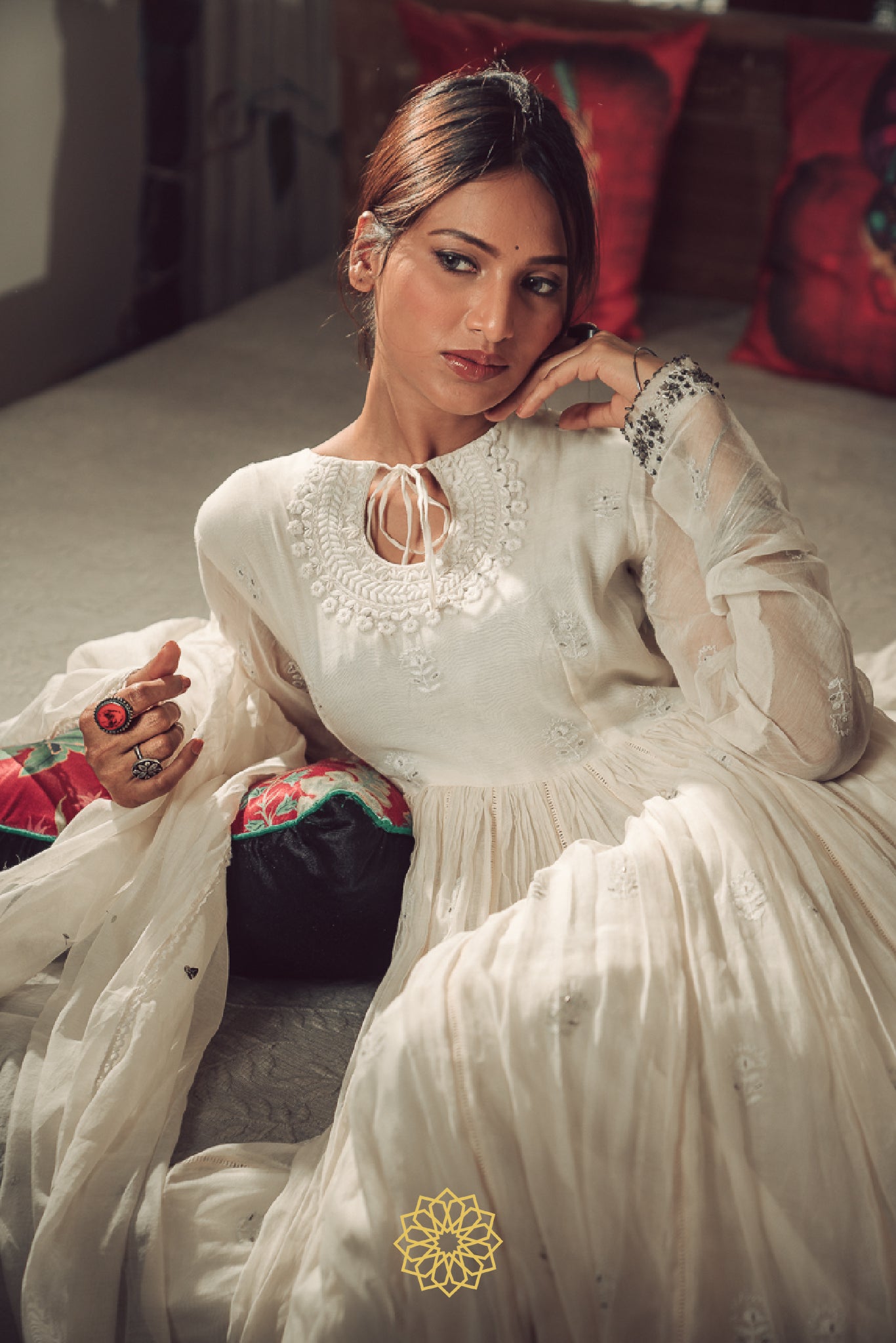 MOON EMBROIDERED ANARKALI SET
