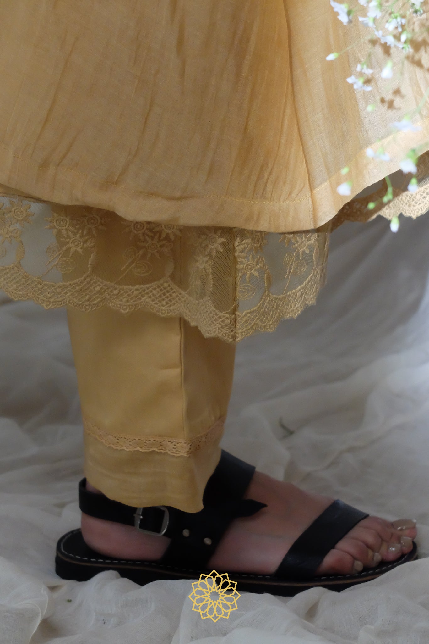 YELLOW EMBROIDERED KURTA SET