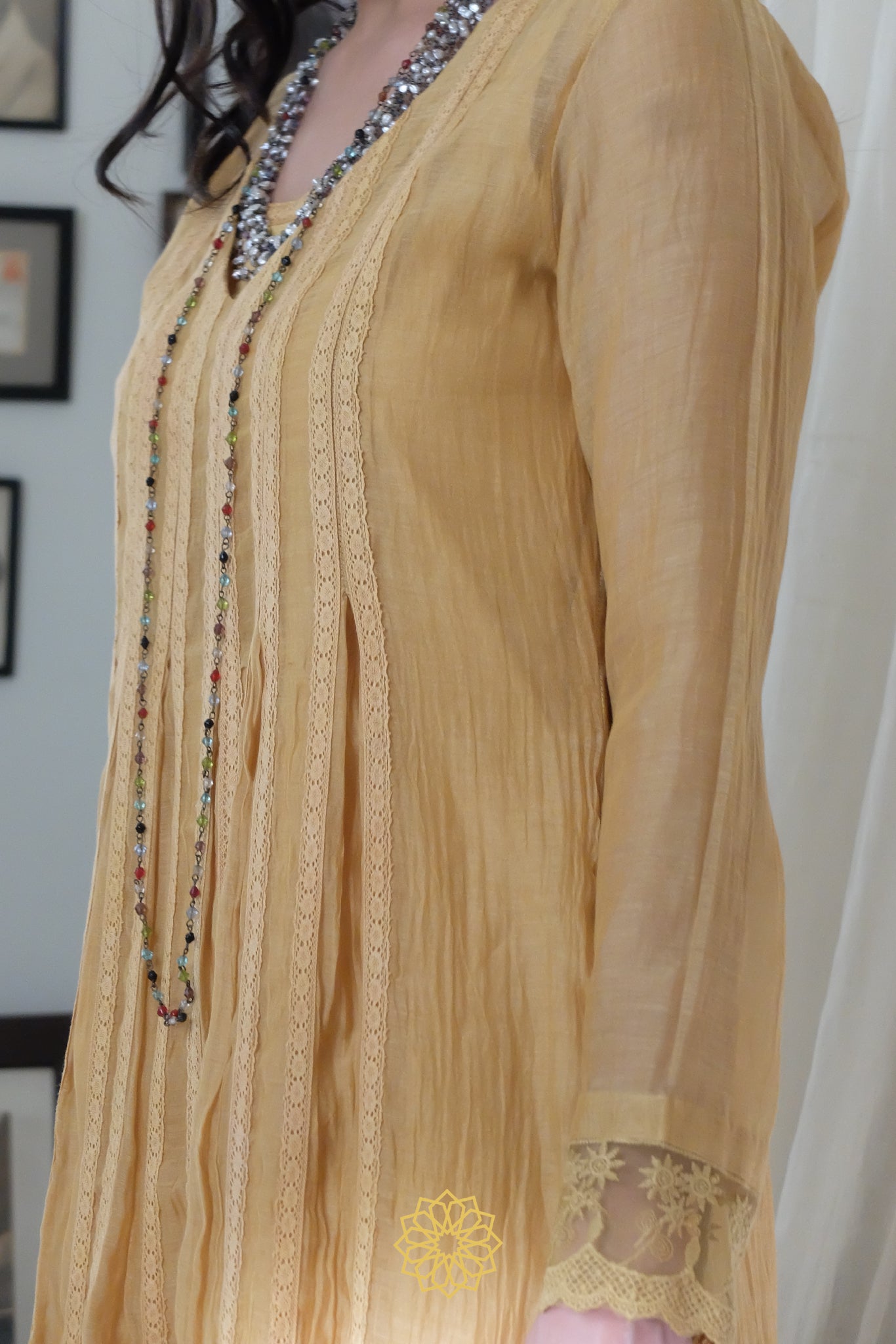 YELLOW EMBROIDERED KURTA SET