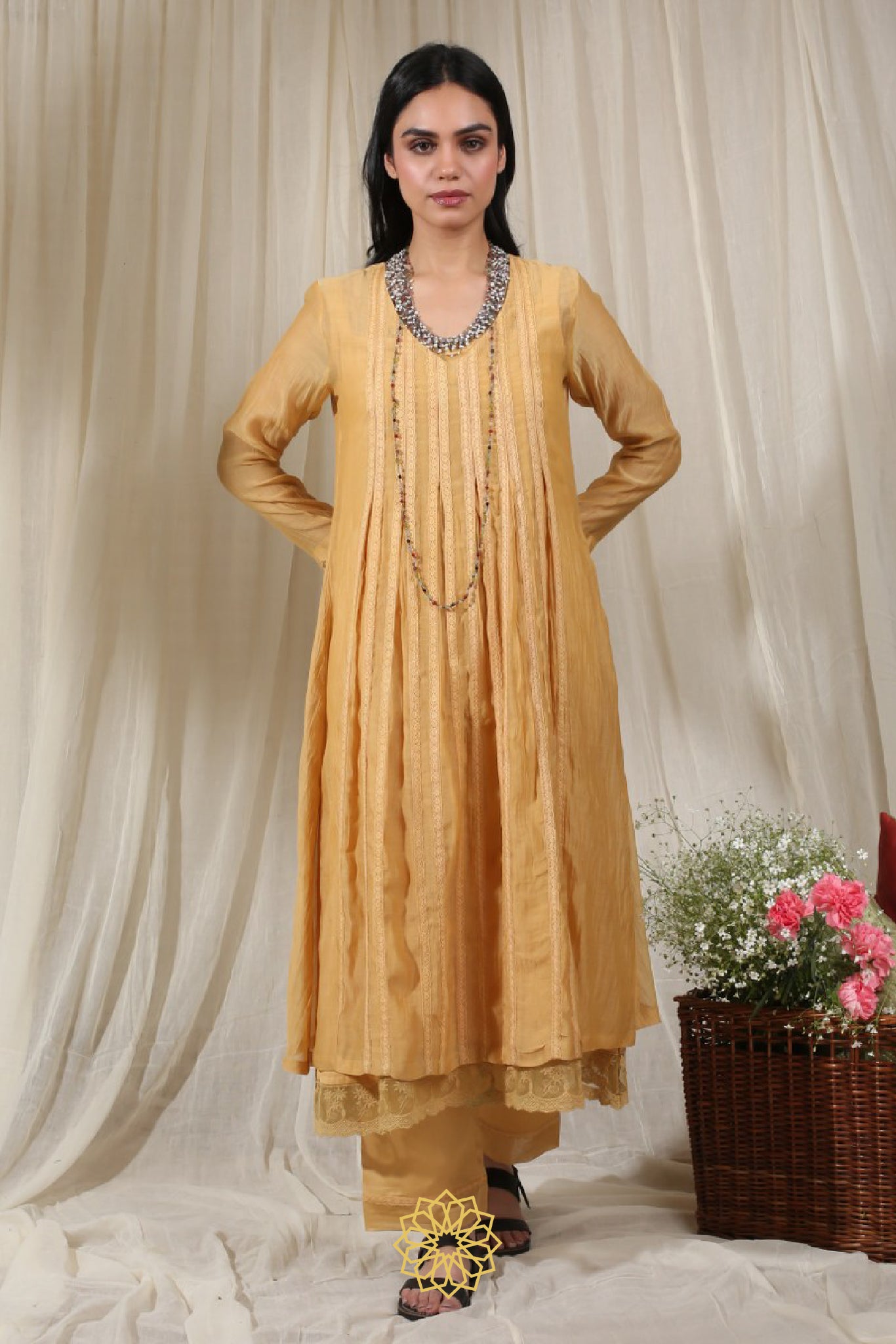 YELLOW EMBROIDERED KURTA SET