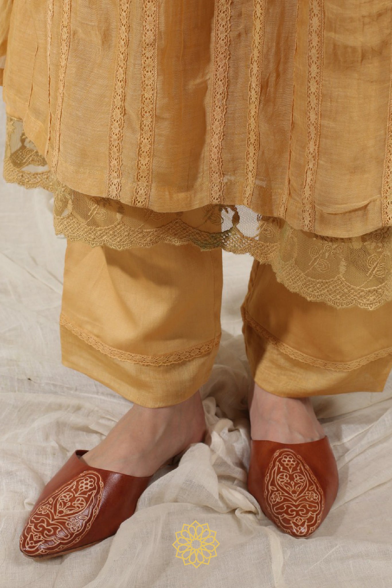 YELLOW EMBROIDERED KURTA SET
