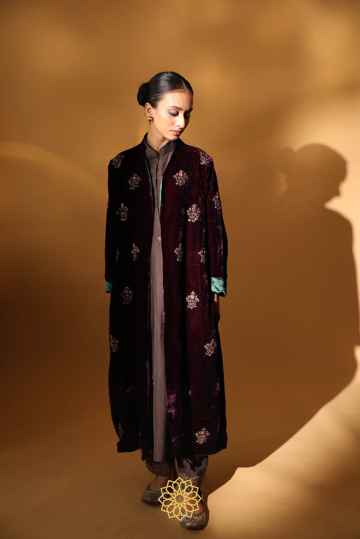 ZAARA EMBROIDERED VELVET JACKET