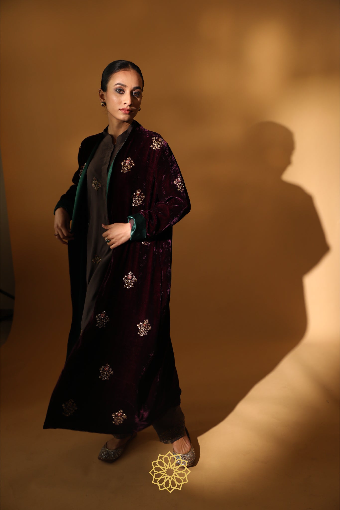 ZAARA EMBROIDERED VELVET JACKET