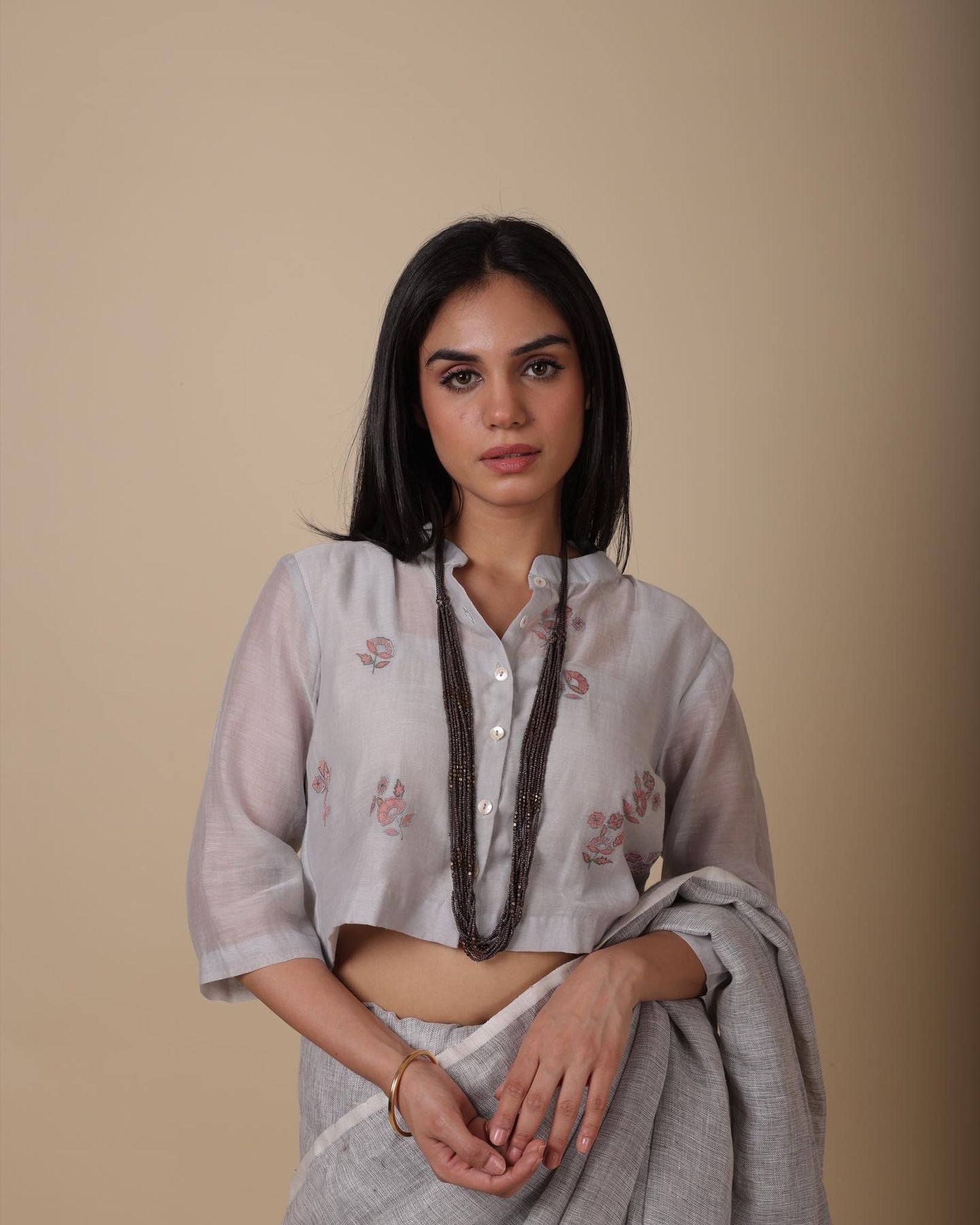MIRA HANDWOVEN LINEN SAREE