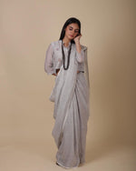 Load image into Gallery viewer, MIRA HANDWOVEN LINEN SAREE
