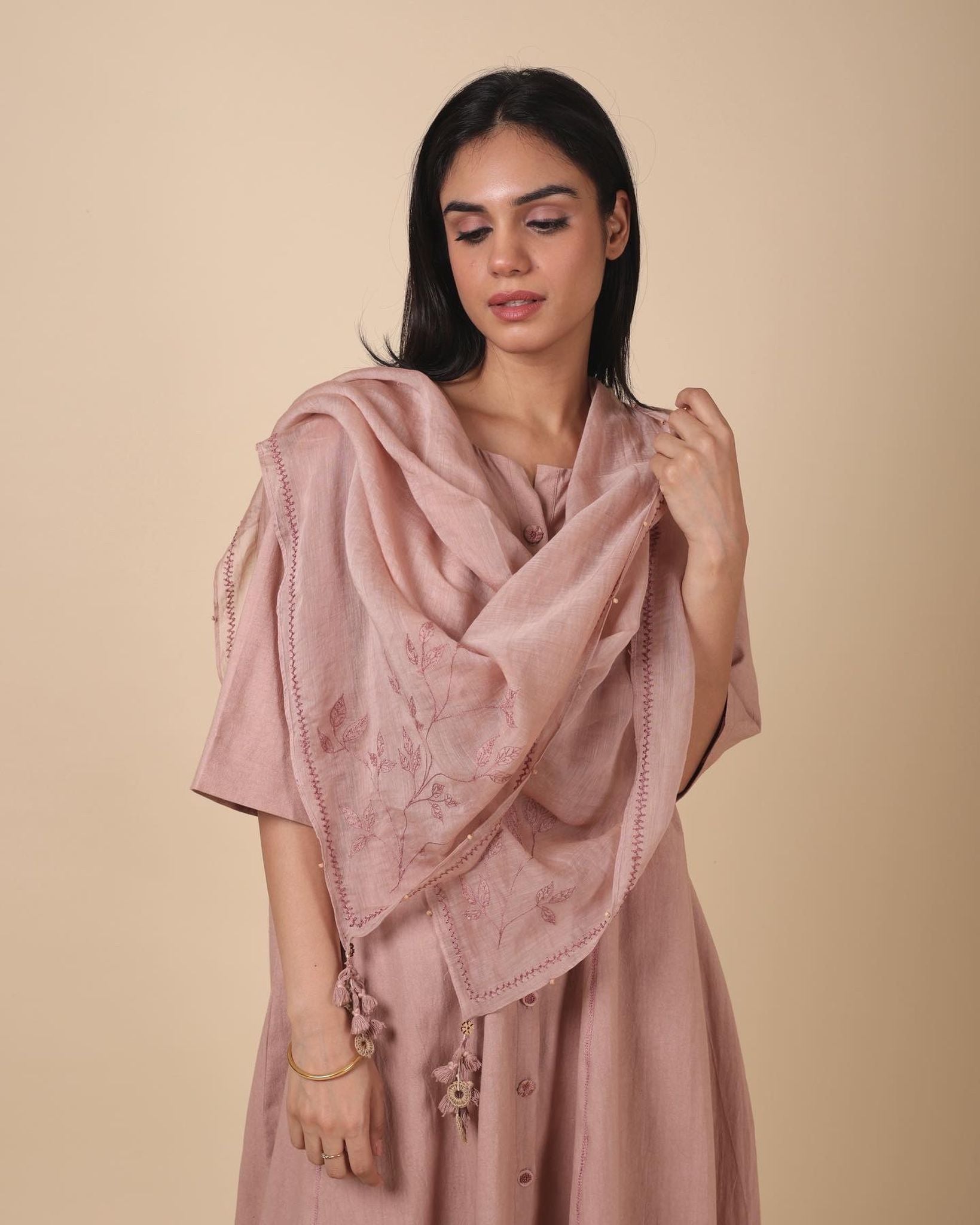 PAVNA HANDWOVEN ORGANIC PINK KURTA