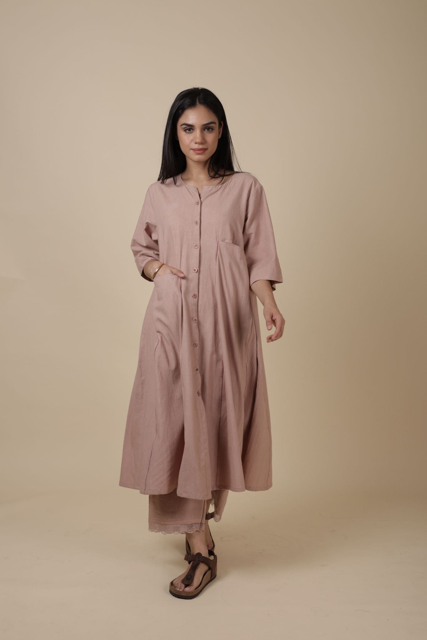PAVNA HANDWOVEN ORGANIC PINK KURTA
