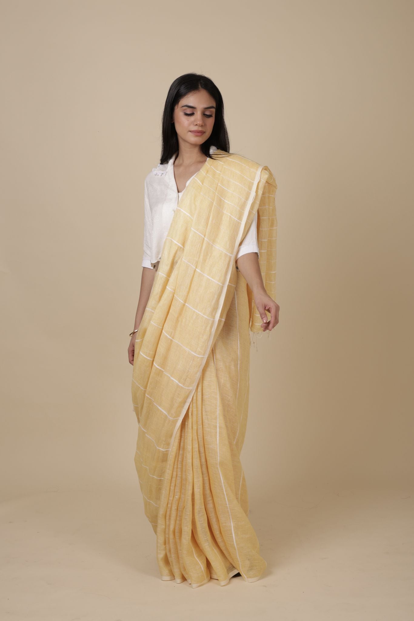 PIA HANDWOVEN LINEN SAREE