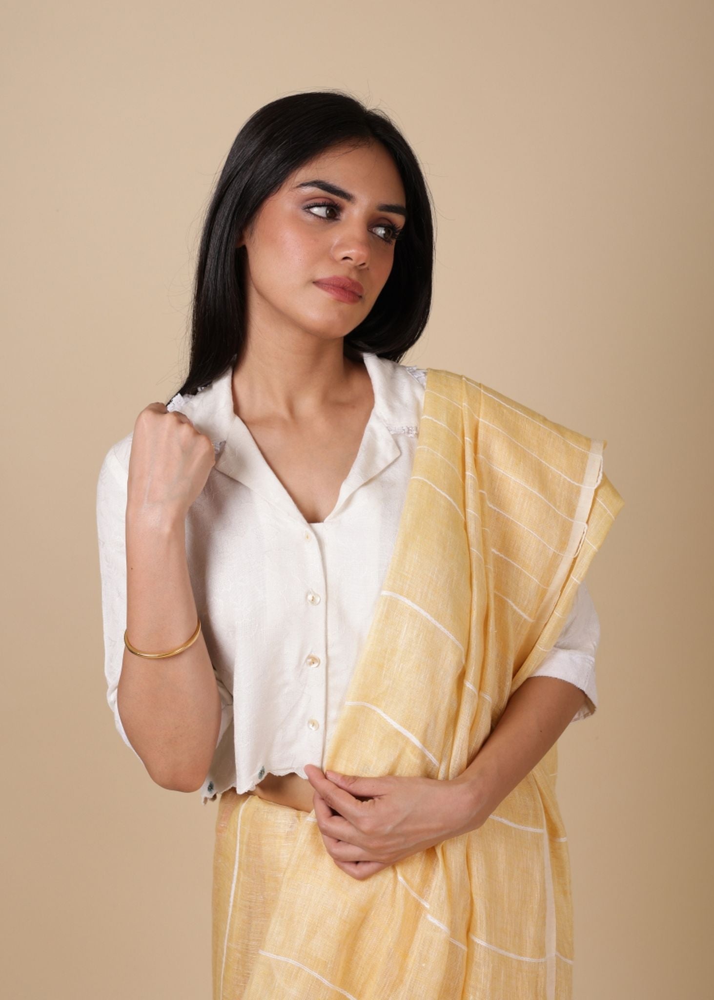 PIA HANDWOVEN LINEN SAREE