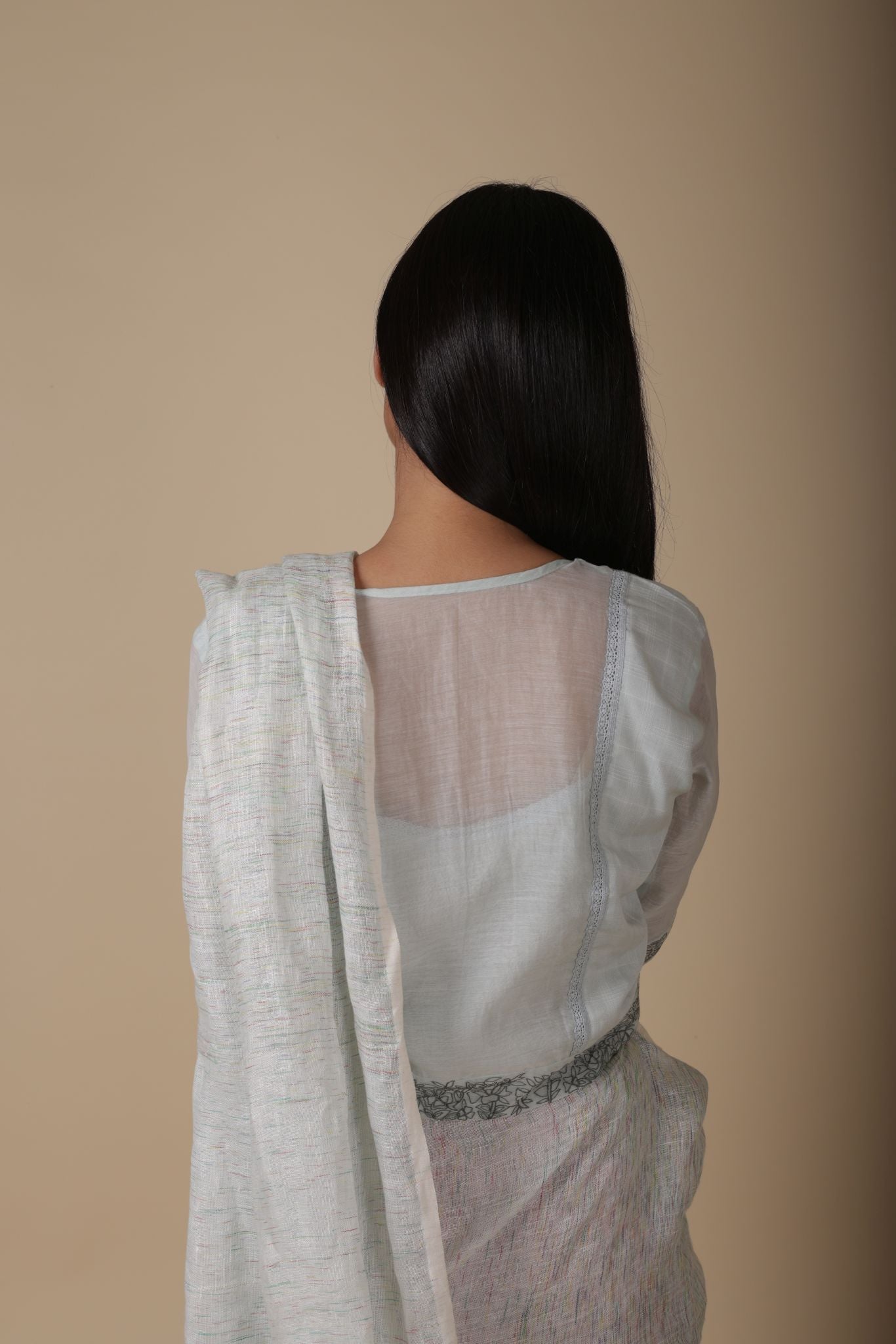 SIA HANDWOVEN LINEN SAREE
