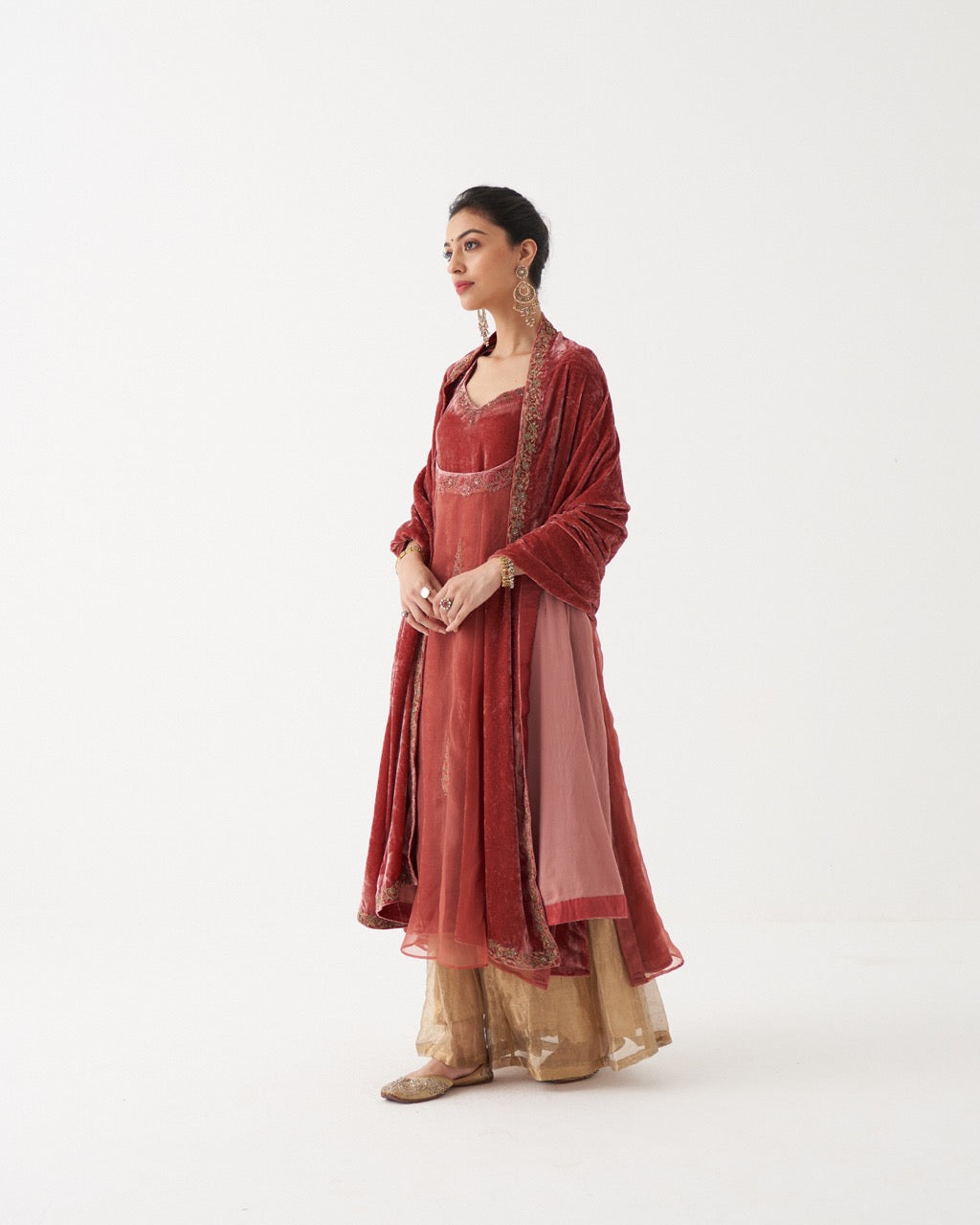 NASRIN - ROSEWOOD VELVET SHARARA