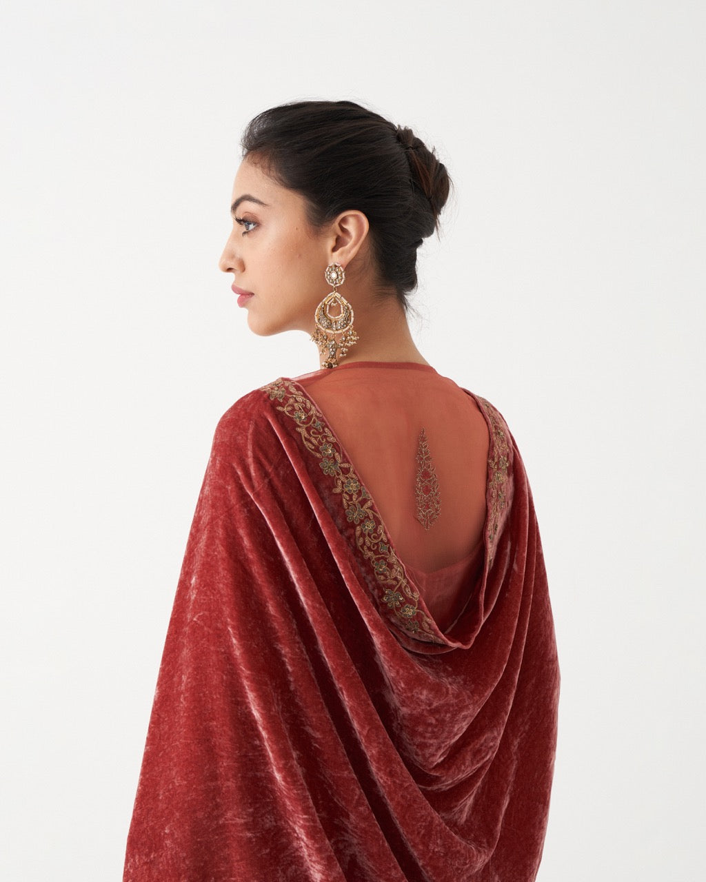NASRIN - ROSEWOOD VELVET SHARARA