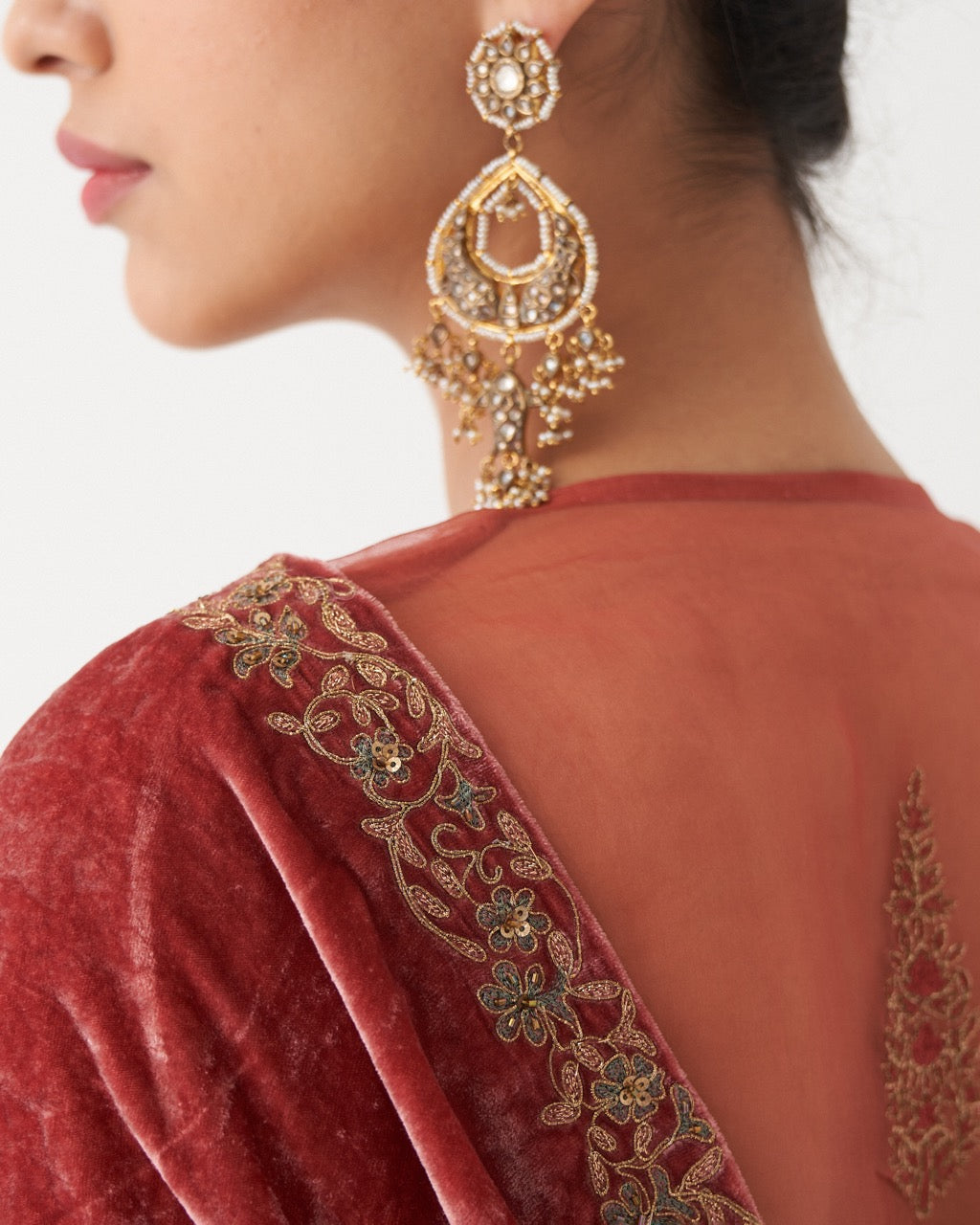 NASRIN - ROSEWOOD VELVET SHARARA