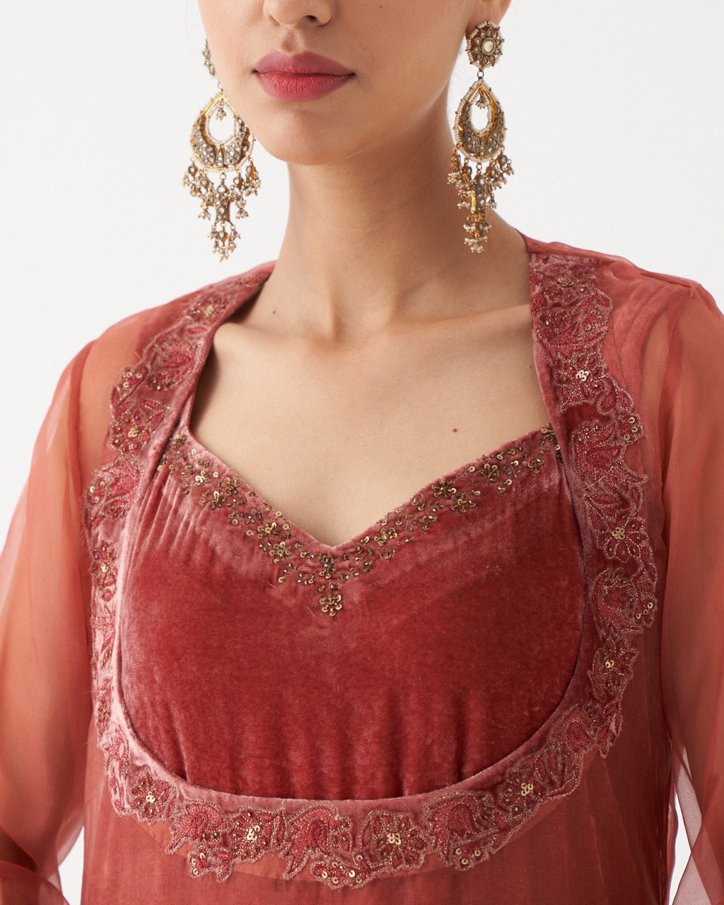 NASRIN - ROSEWOOD VELVET SHARARA