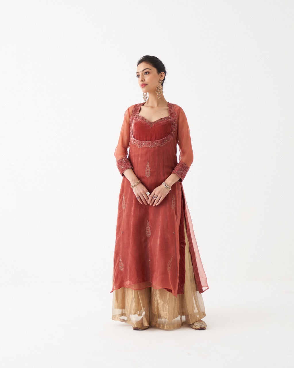 NASRIN - ROSEWOOD VELVET SHARARA