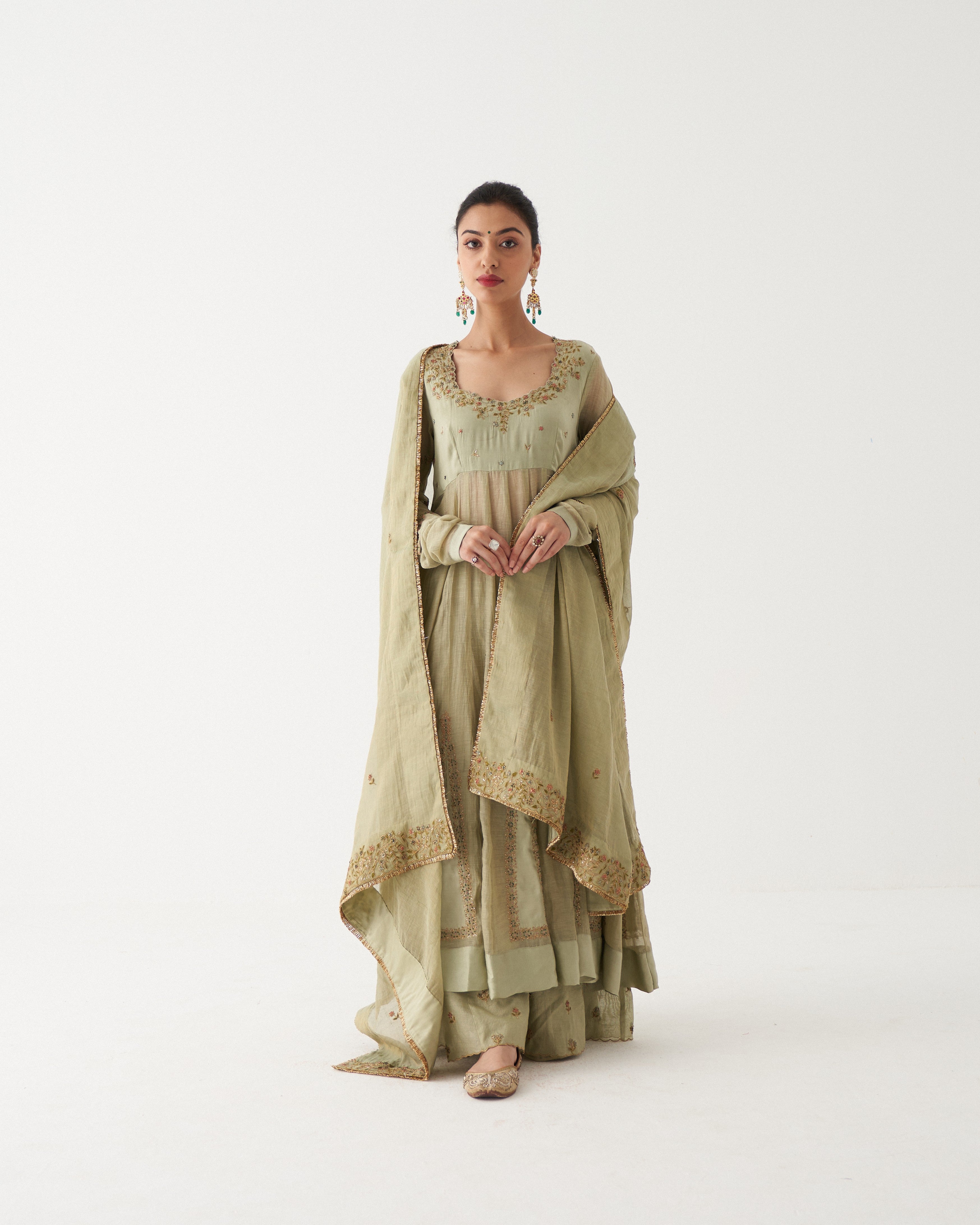 NOOR - PASTEL SPRING GREEN ANARKALI