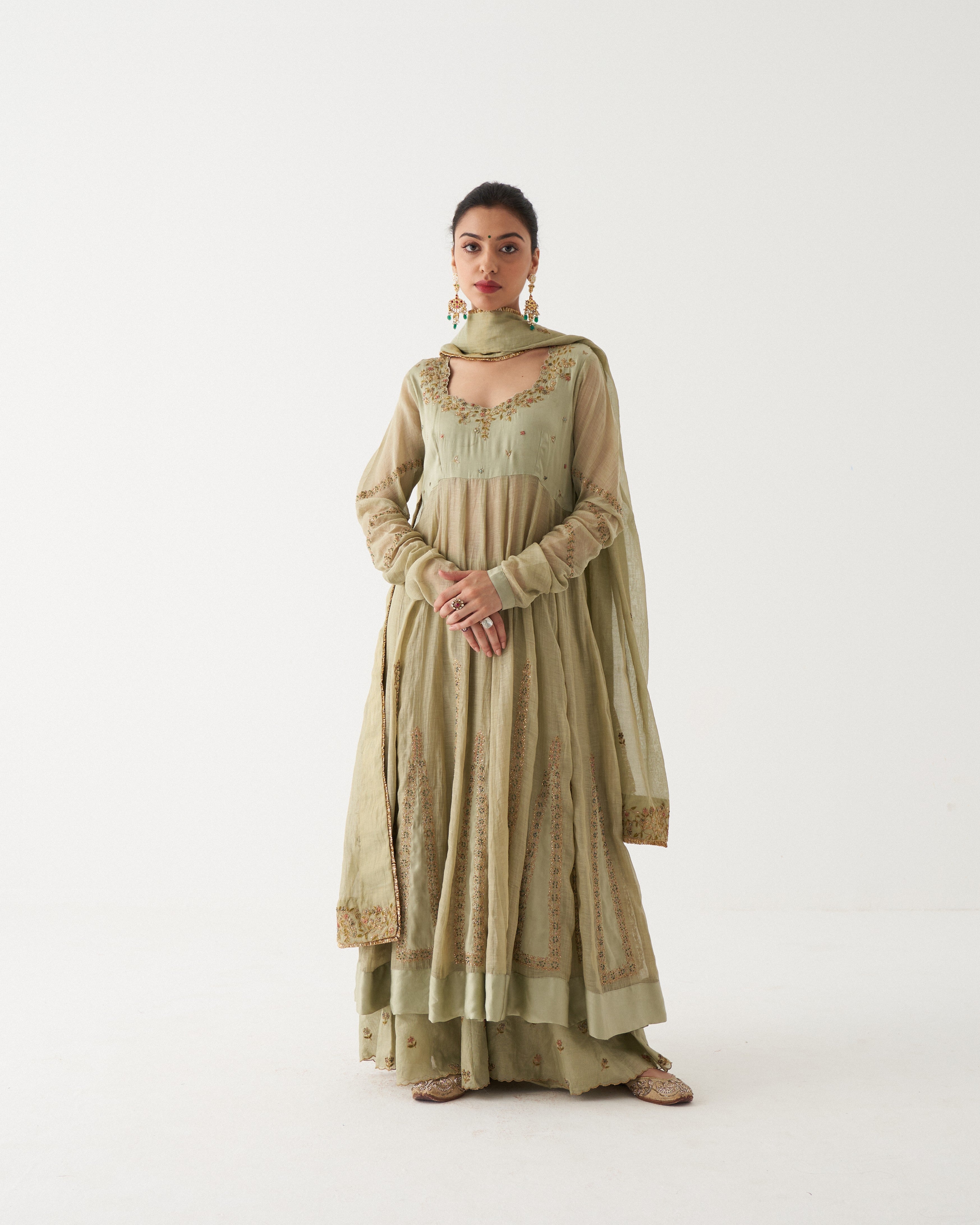 NOOR - PASTEL SPRING GREEN ANARKALI