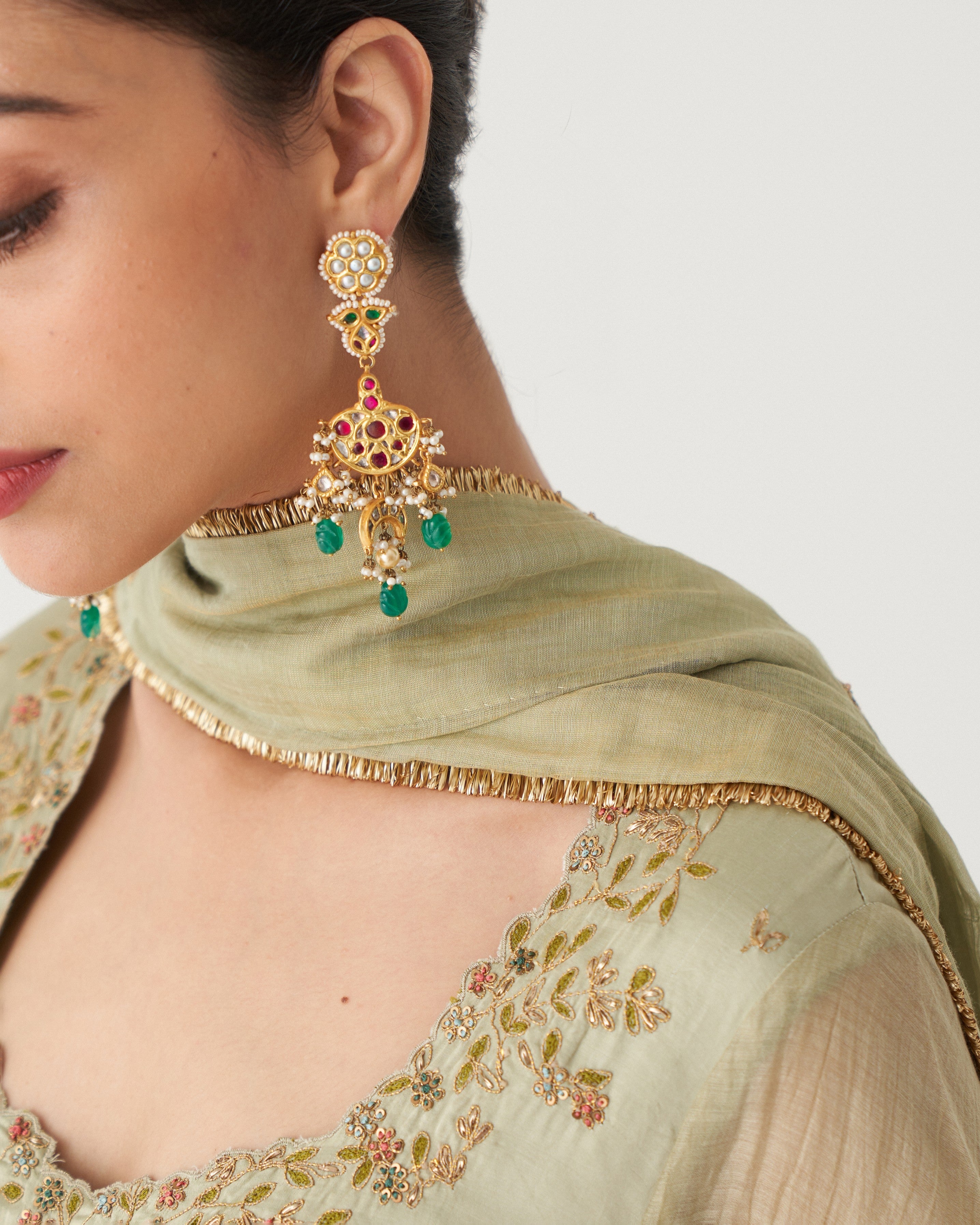 NOOR - PASTEL SPRING GREEN ANARKALI