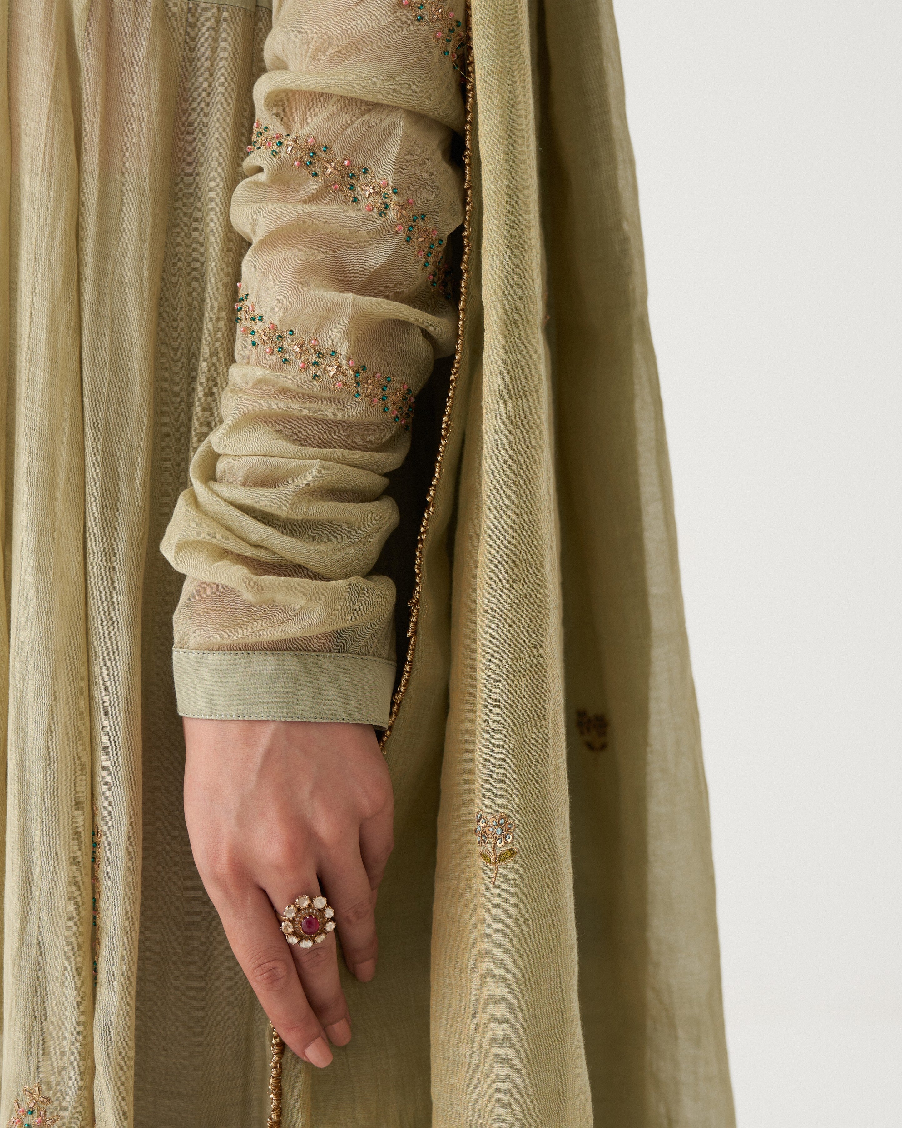 NOOR - PASTEL SPRING GREEN ANARKALI