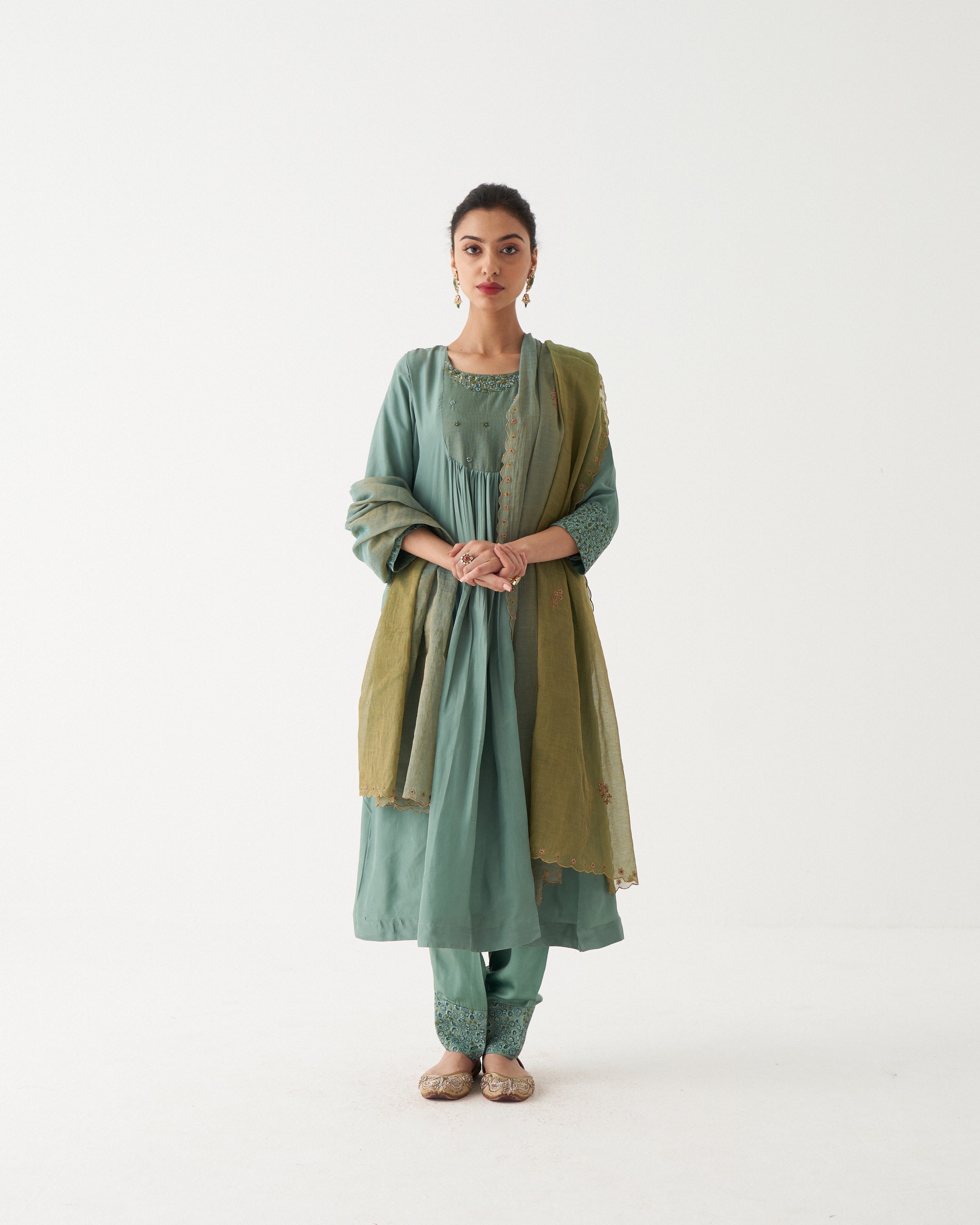 NYSA - SEA GREEN SILK KURTA