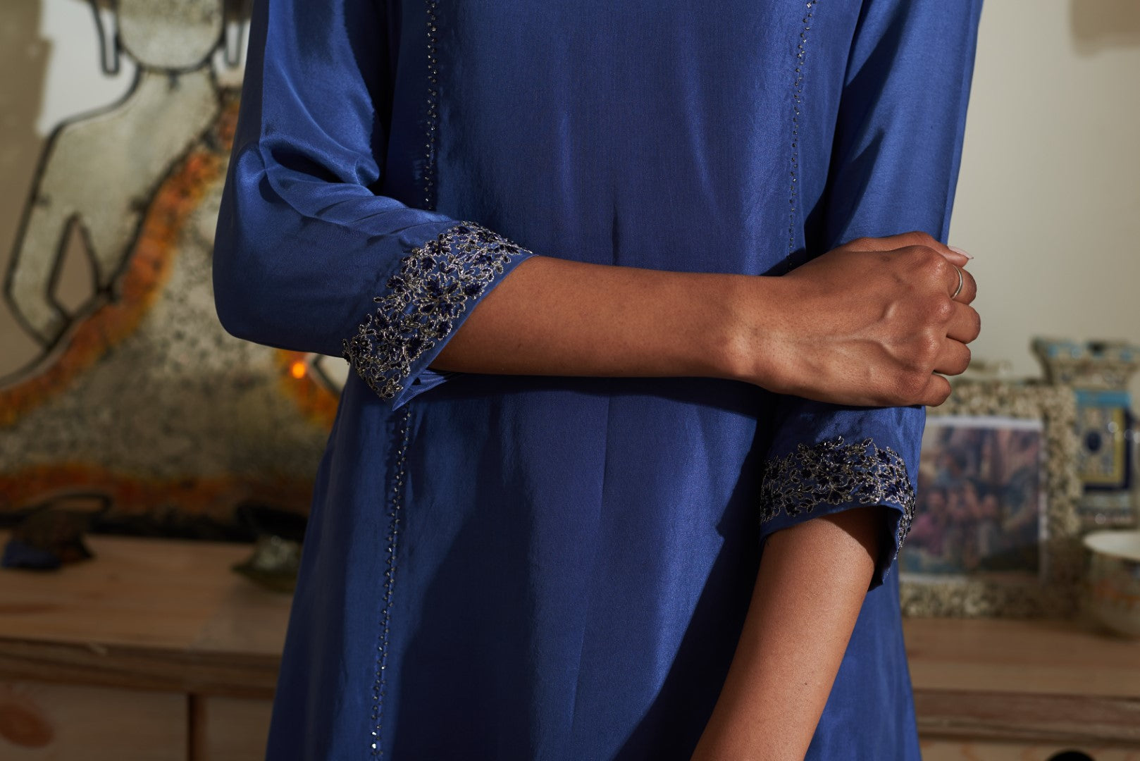 Midnight Blue Straight Kurta Set